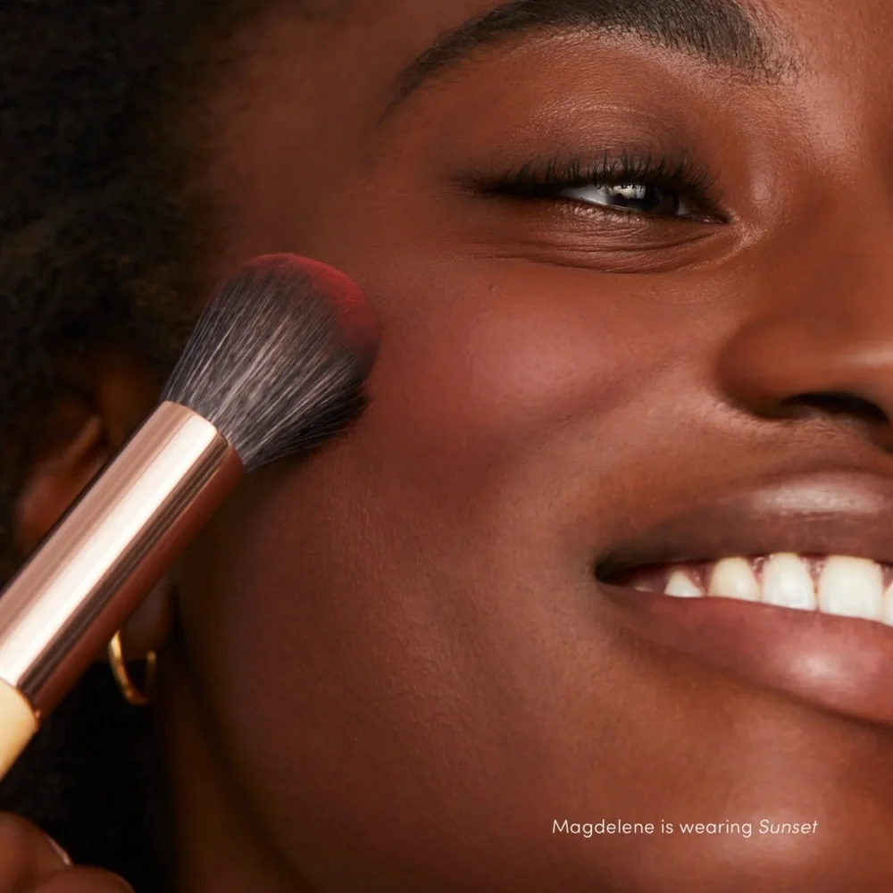 🆕 Jane Iredale PurePressed Sunset Shimmer Blush Compact - Guava w/Gold Shimmer